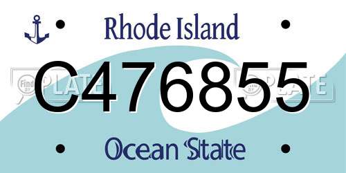 C476855 Rhode Island License Plate