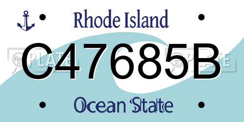 C47685B Rhode Island License Plate