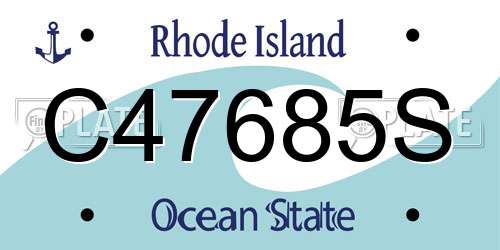 C47685S Rhode Island License Plate