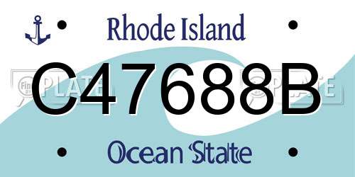 C47688B Rhode Island License Plate