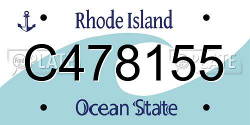 C478155 Rhode Island License Plate