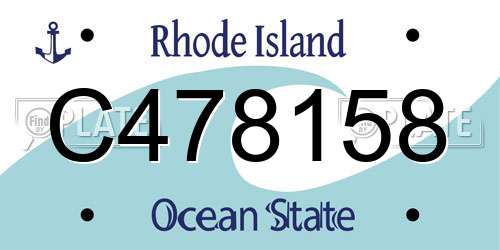 C478158 Rhode Island License Plate