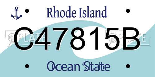 C47815B Rhode Island License Plate