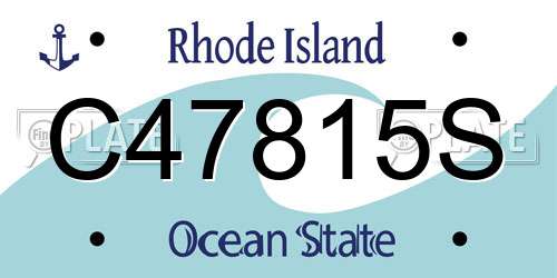 C47815S Rhode Island License Plate