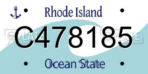 C478185 Rhode Island License Plate