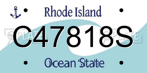 C47818S Rhode Island License Plate