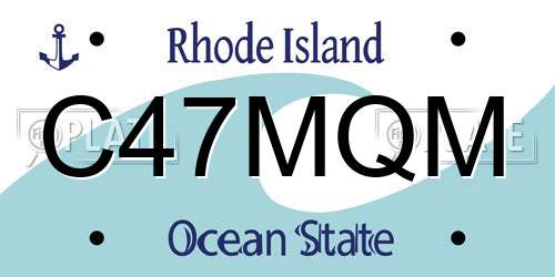 C47MQM Rhode Island License Plate