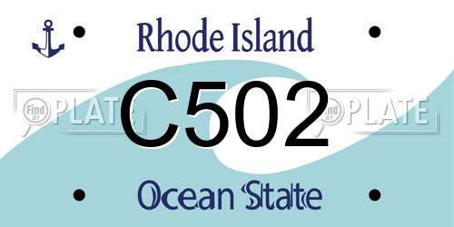 C502 Rhode Island License Plate