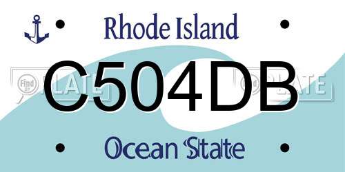 C504DB Rhode Island License Plate