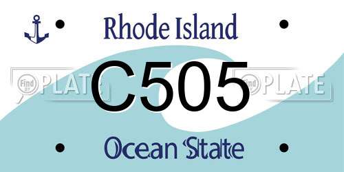 C505 Rhode Island License Plate