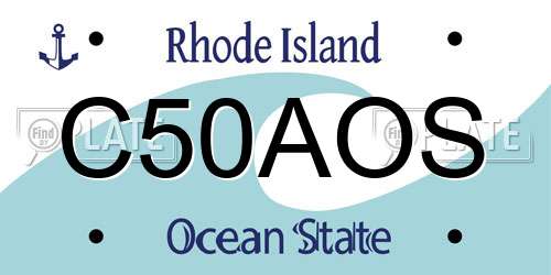 C50AOS Rhode Island License Plate