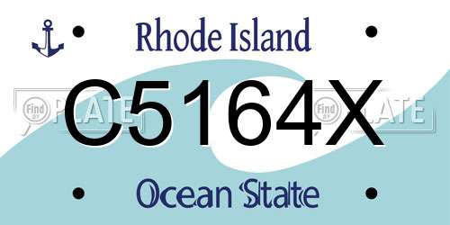 C5164X Rhode Island License Plate
