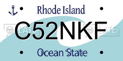 C52NKF Rhode Island License Plate