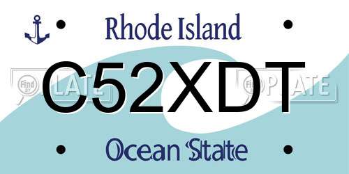 C52XDT Rhode Island License Plate