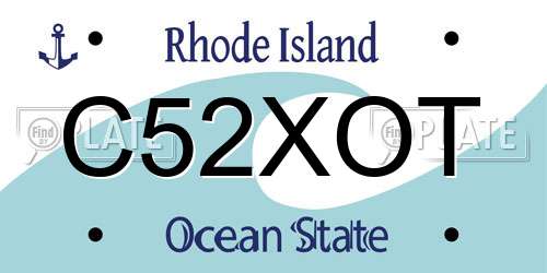 C52XOT Rhode Island License Plate
