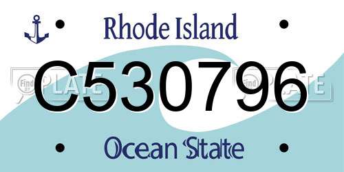 C530796 Rhode Island License Plate
