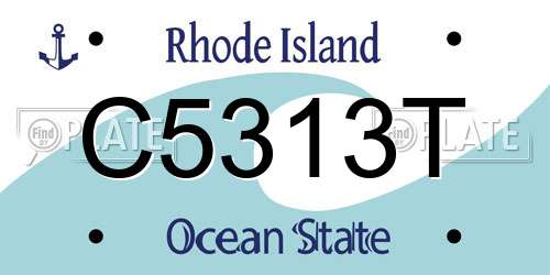C5313T Rhode Island License Plate