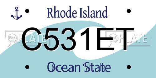 C531ET Rhode Island License Plate