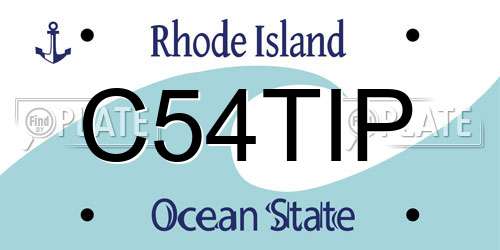 C54TIP Rhode Island License Plate