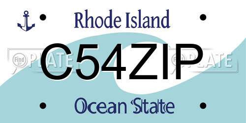 C54ZIP Rhode Island License Plate