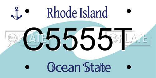C5555T Rhode Island License Plate