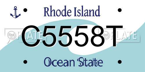 C5558T Rhode Island License Plate