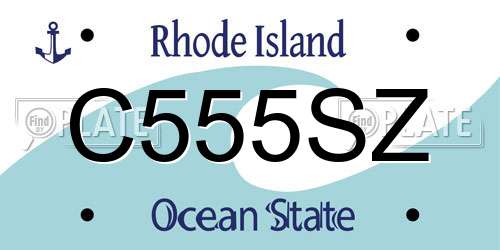 C555SZ Rhode Island License Plate