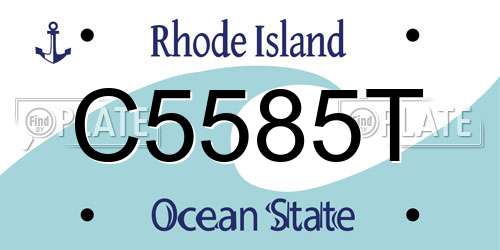 C5585T Rhode Island License Plate