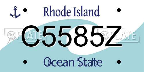 C5585Z Rhode Island License Plate