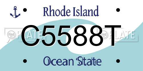 C5588T Rhode Island License Plate