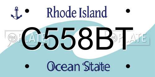 C558BT Rhode Island License Plate