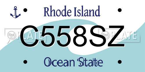 C558SZ Rhode Island License Plate