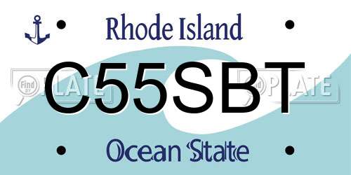 C55SBT Rhode Island License Plate