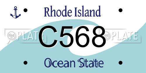 C568 Rhode Island License Plate