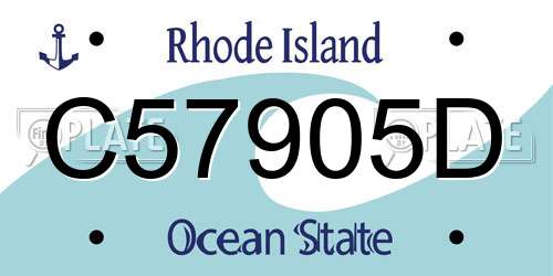 C57905D Rhode Island License Plate