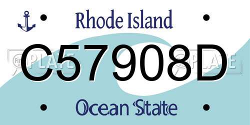 C57908D Rhode Island License Plate
