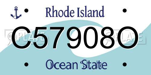 C57908O Rhode Island License Plate