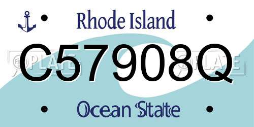 C57908Q Rhode Island License Plate