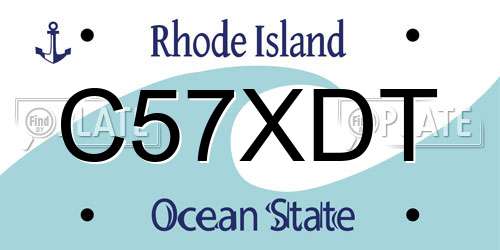C57XDT Rhode Island License Plate