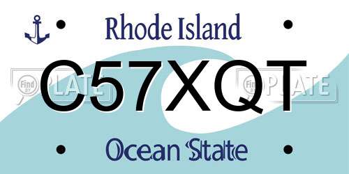 C57XQT Rhode Island License Plate