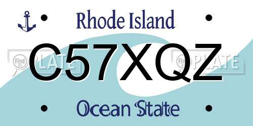C57XQZ Rhode Island License Plate