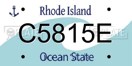 C5815E Rhode Island License Plate