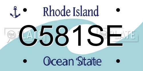 C581SE Rhode Island License Plate