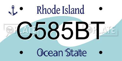C585BT Rhode Island License Plate
