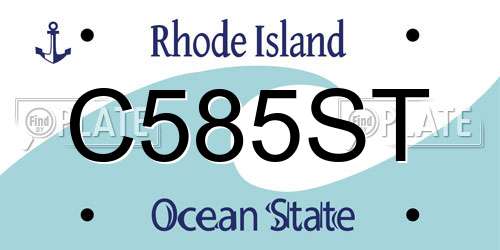 C585ST Rhode Island License Plate