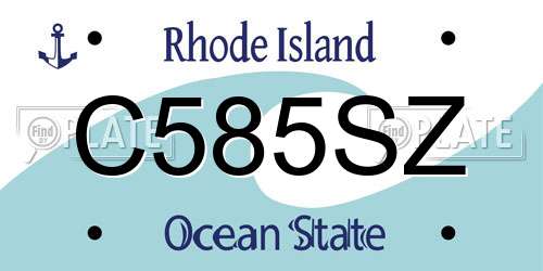 C585SZ Rhode Island License Plate