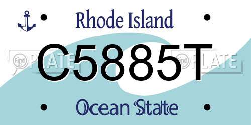 C5885T Rhode Island License Plate
