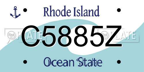 C5885Z Rhode Island License Plate