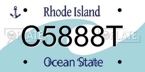 C5888T Rhode Island License Plate