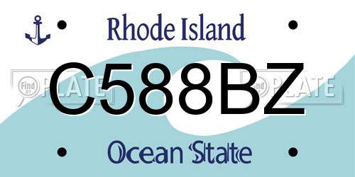 C588BZ Rhode Island License Plate